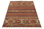 3x5 Brown and Multicolor Tribal Rug