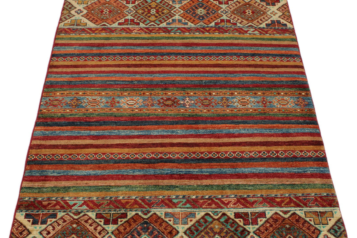 3x5 Brown and Multicolor Tribal Rug