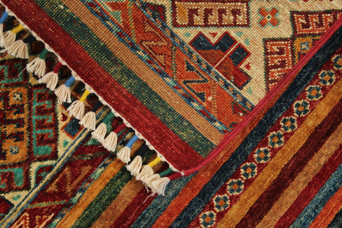 3x5 Brown and Multicolor Tribal Rug