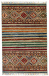 3x5 Brown and Multicolor Tribal Rug