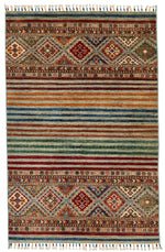 3x5 Brown and Multicolor Tribal Rug