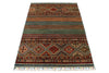 3x5 Brown and Multicolor Tribal Rug