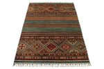 3x5 Brown and Multicolor Tribal Rug