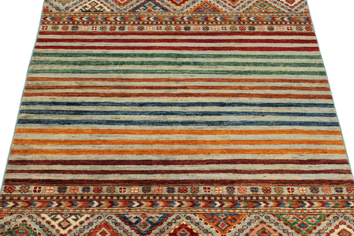3x5 Brown and Multicolor Tribal Rug