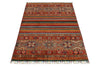 3x5 Brown and Multicolor Tribal Rug