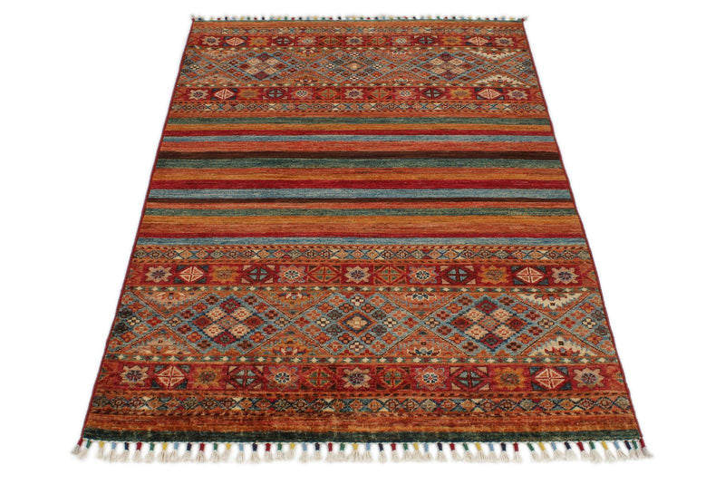 3x5 Brown and Multicolor Tribal Rug