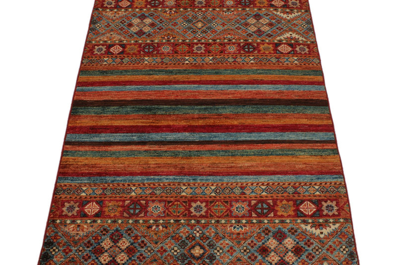 3x5 Brown and Multicolor Tribal Rug