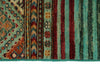 3x5 Green and Multicolor Tribal Rug