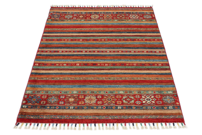 3x5 Brown and Multicolor Tribal Rug