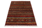 3x5 Brown and Multicolor Tribal Rug