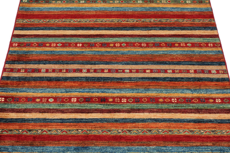 3x5 Brown and Multicolor Tribal Rug