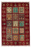 4x5 Red and Multicolor Anatolian Traditional Rug