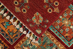 4x5 Red and Multicolor Anatolian Traditional Rug