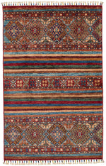 3x5 Brown and Multicolor Tribal Rug