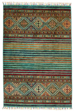 3x5 Green and Multicolor Tribal Rug