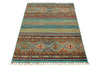 3x5 Turquoıse and Multicolor Tribal Rug