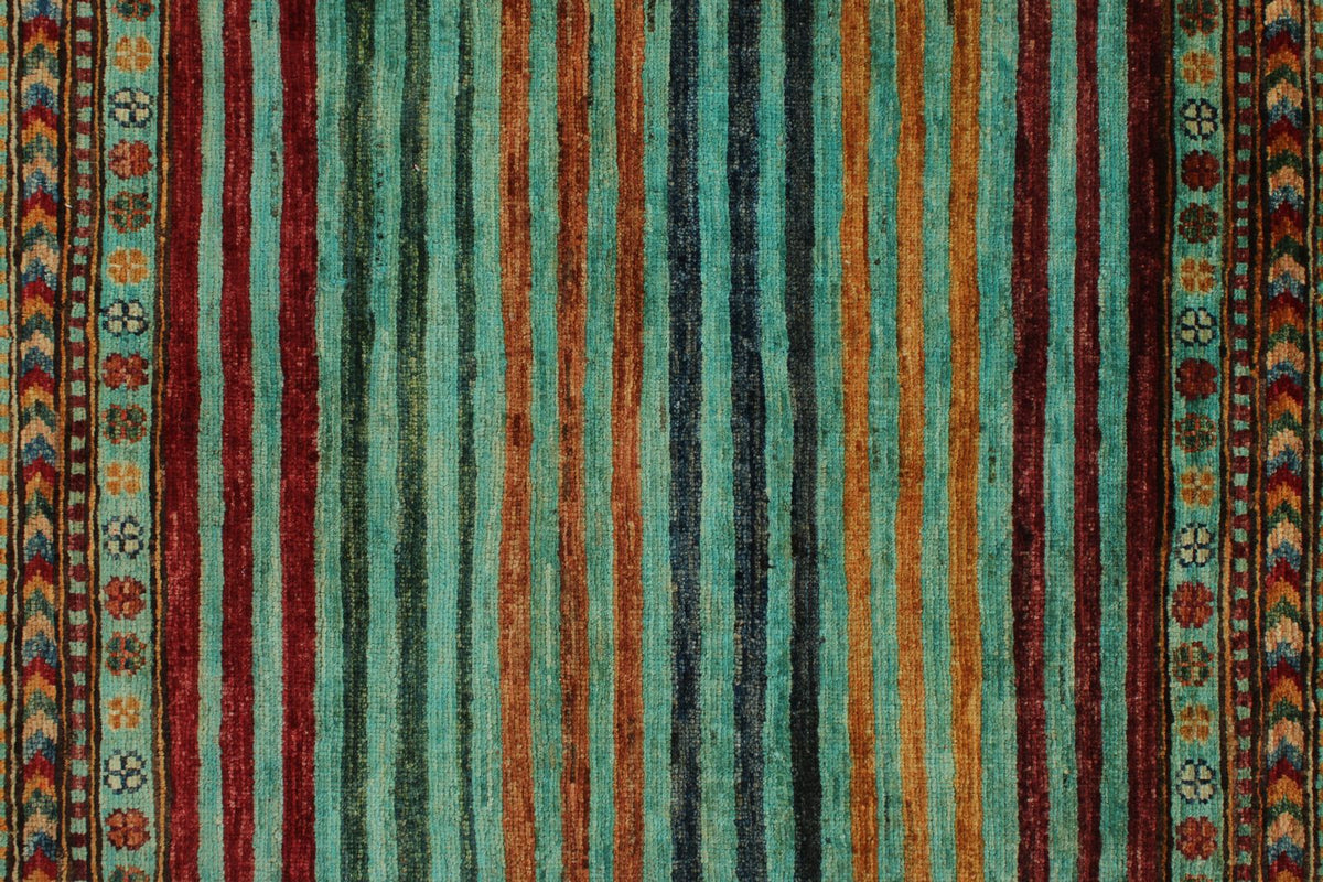3x5 Turquoıse and Multicolor Tribal Rug