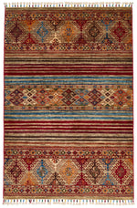 3x5 Brown and Multicolor Tribal Rug