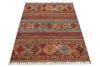 3x5 Brown and Multicolor Tribal Rug