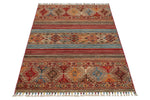 3x5 Brown and Multicolor Tribal Rug