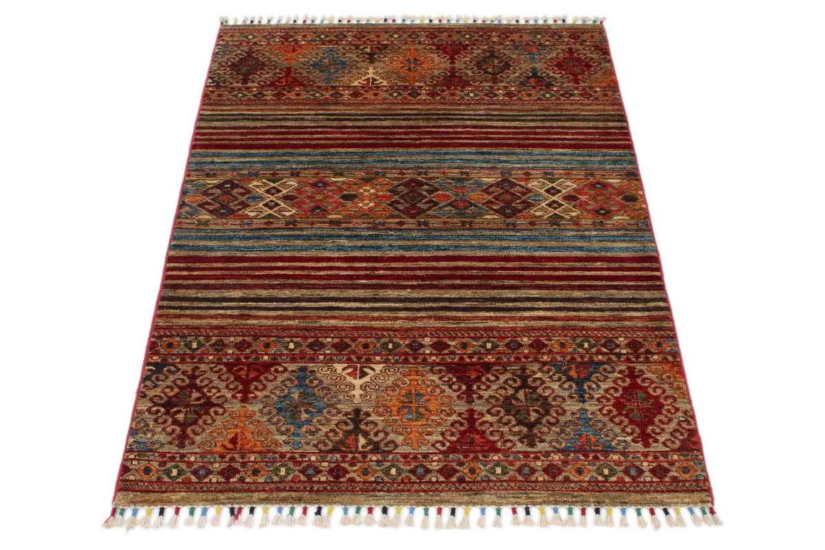 3x5 Brown and Multicolor Tribal Rug