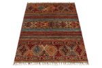 3x5 Brown and Multicolor Tribal Rug