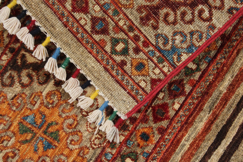 3x5 Brown and Multicolor Tribal Rug
