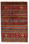 3x5 Red and Multicolor Tribal Rug