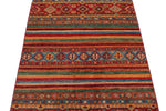 3x5 Red and Multicolor Tribal Rug