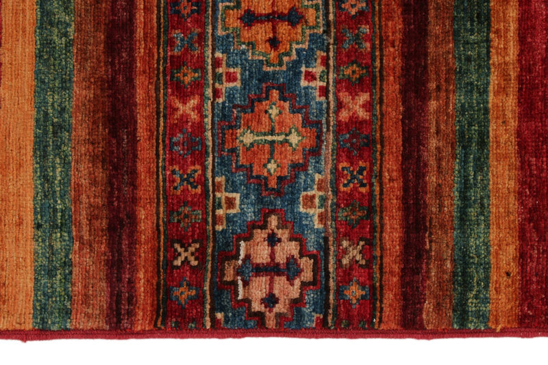 3x5 Red and Multicolor Tribal Rug