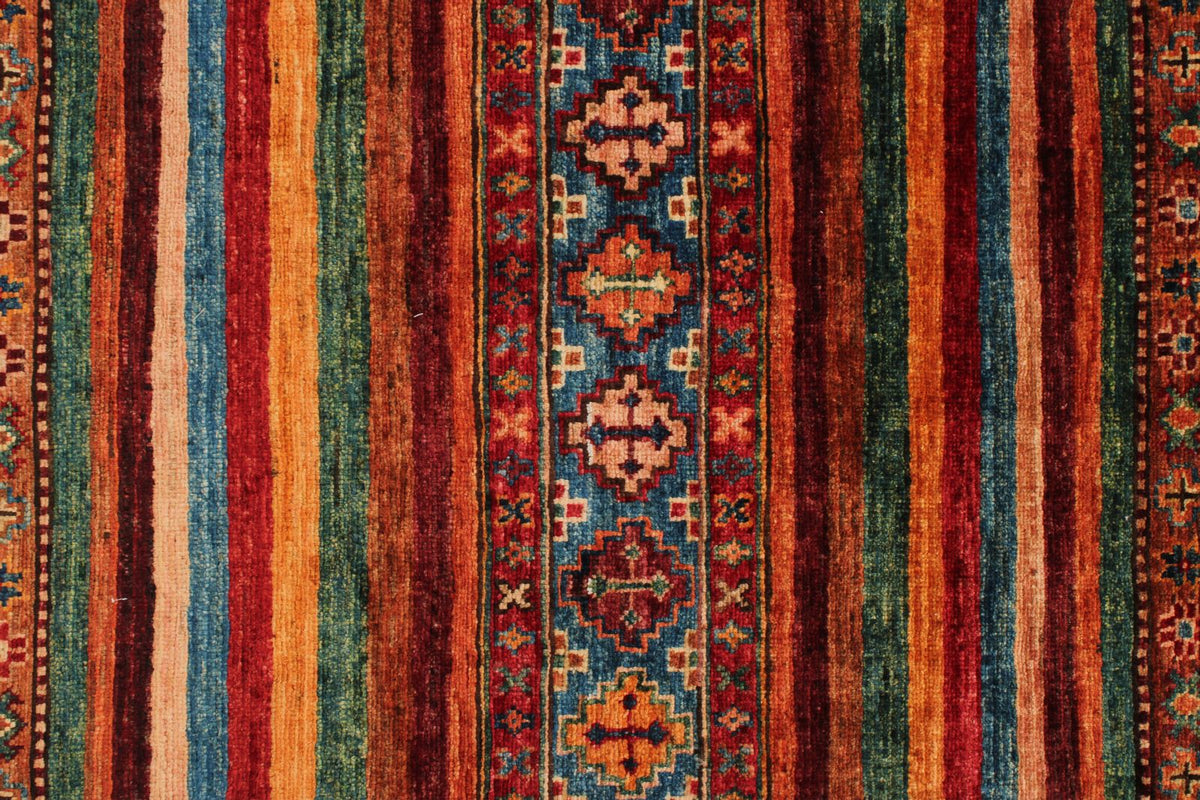 3x5 Red and Multicolor Tribal Rug