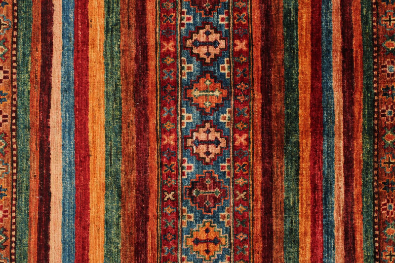 3x5 Red and Multicolor Tribal Rug