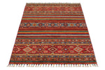 3x5 Red and Multicolor Tribal Rug