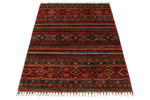 3x5 Red and Multicolor Tribal Rug