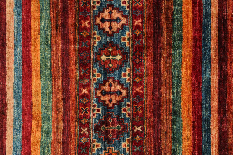 3x5 Red and Multicolor Tribal Rug