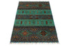 3x5 Mint and Multicolor Tribal Rug