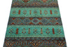 3x5 Mint and Multicolor Tribal Rug