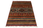 3x5 Gray and Multicolor Tribal Rug