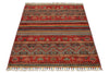 3x5 Red and Multicolor Tribal Rug