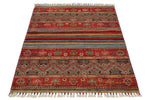 3x5 Red and Multicolor Tribal Rug