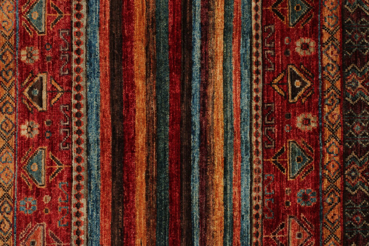3x5 Red and Multicolor Tribal Rug