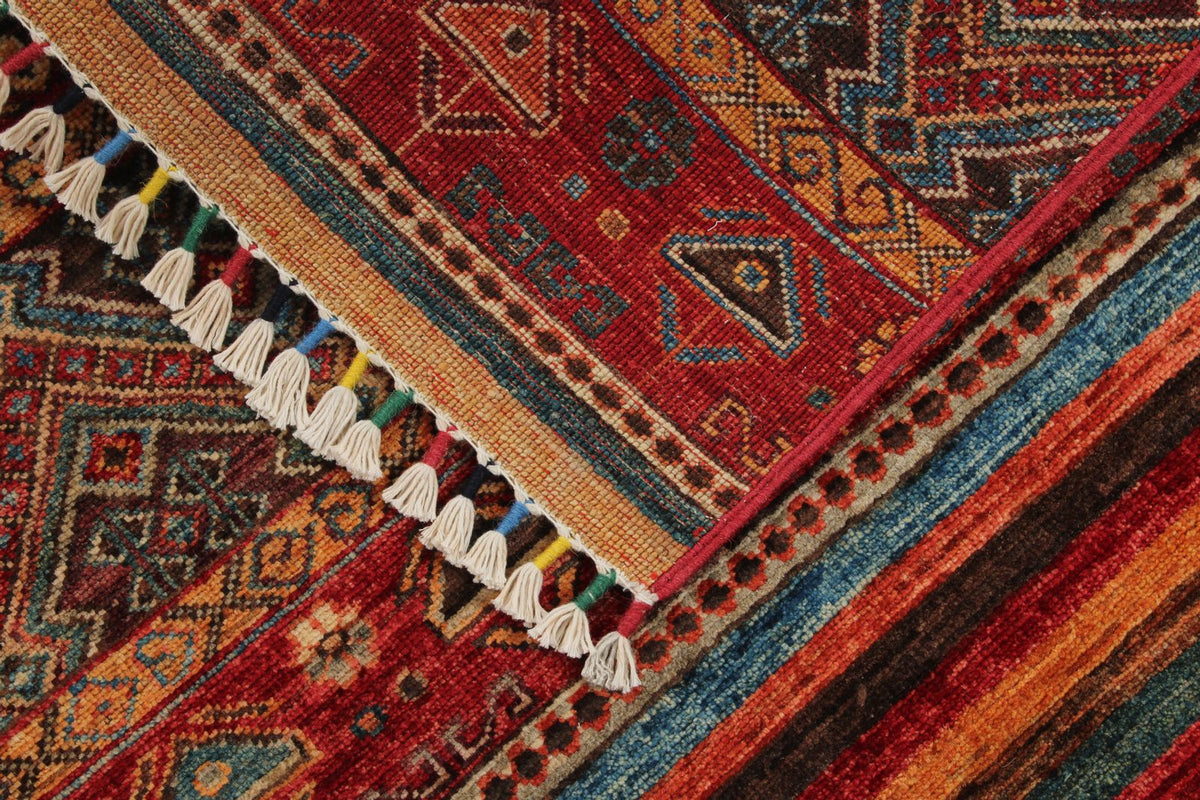 3x5 Red and Multicolor Tribal Rug