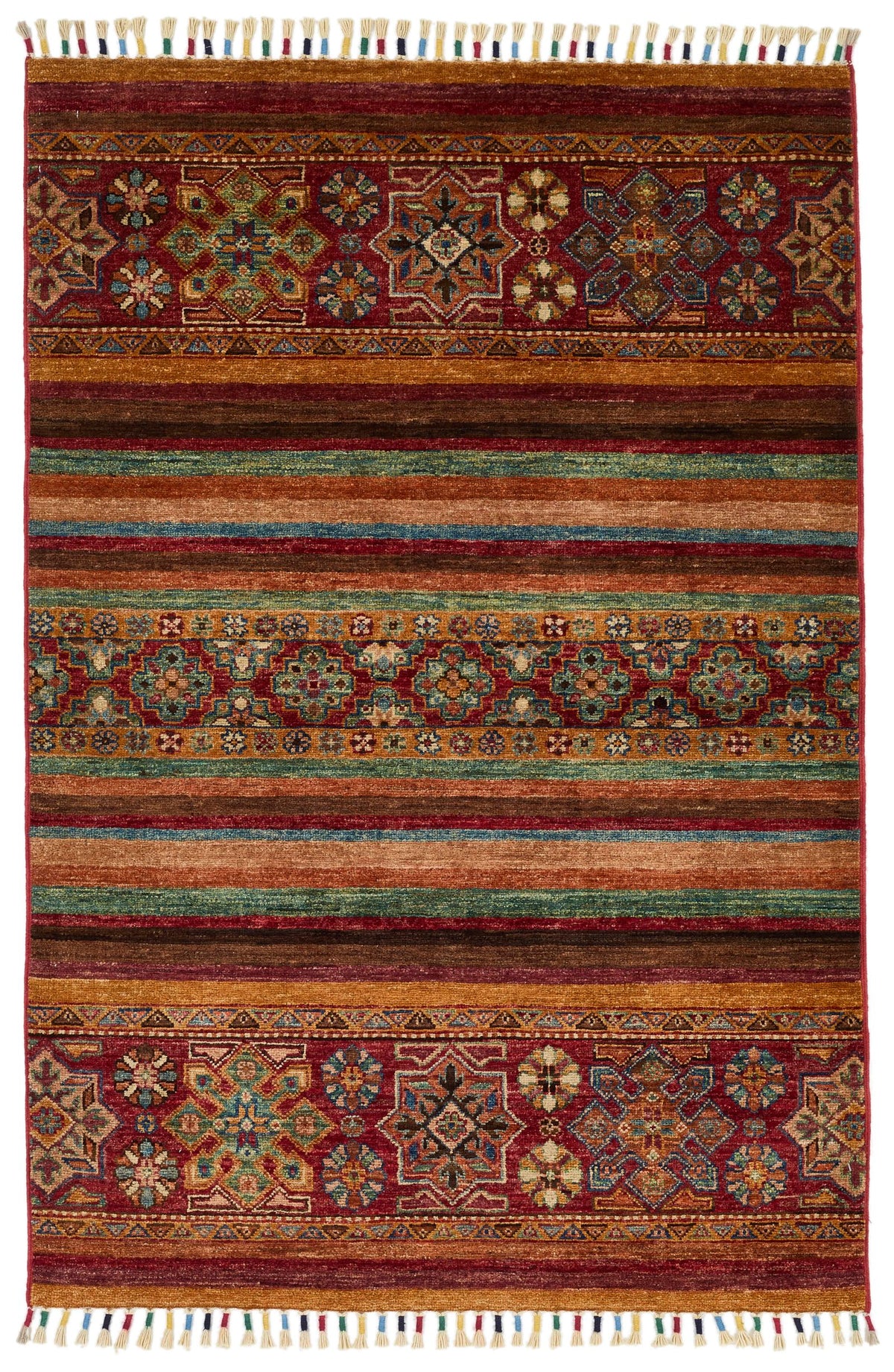 3x5 Brown and Multicolor Tribal Rug