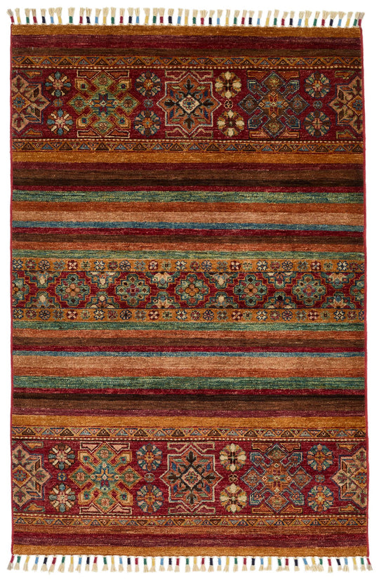 3x5 Brown and Multicolor Tribal Rug