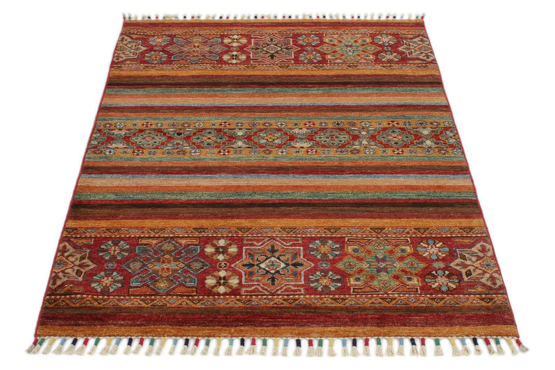 3x5 Brown and Multicolor Tribal Rug
