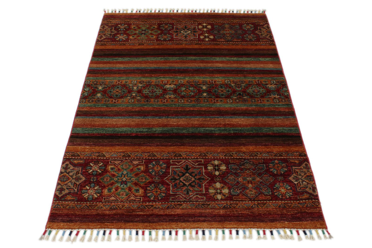 3x5 Brown and Multicolor Tribal Rug