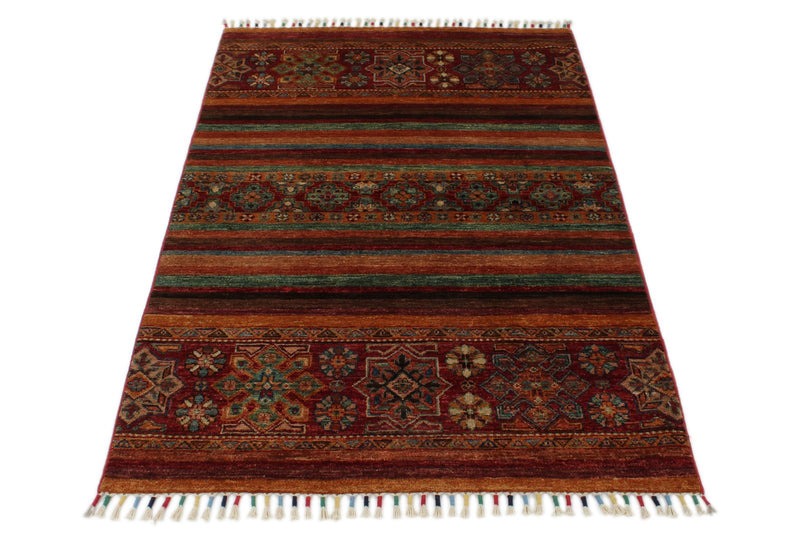 3x5 Brown and Multicolor Tribal Rug