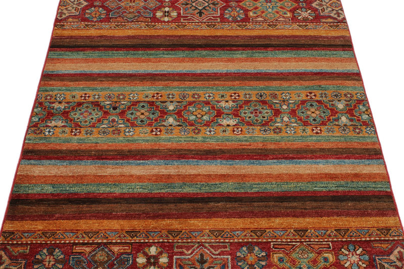 3x5 Brown and Multicolor Tribal Rug