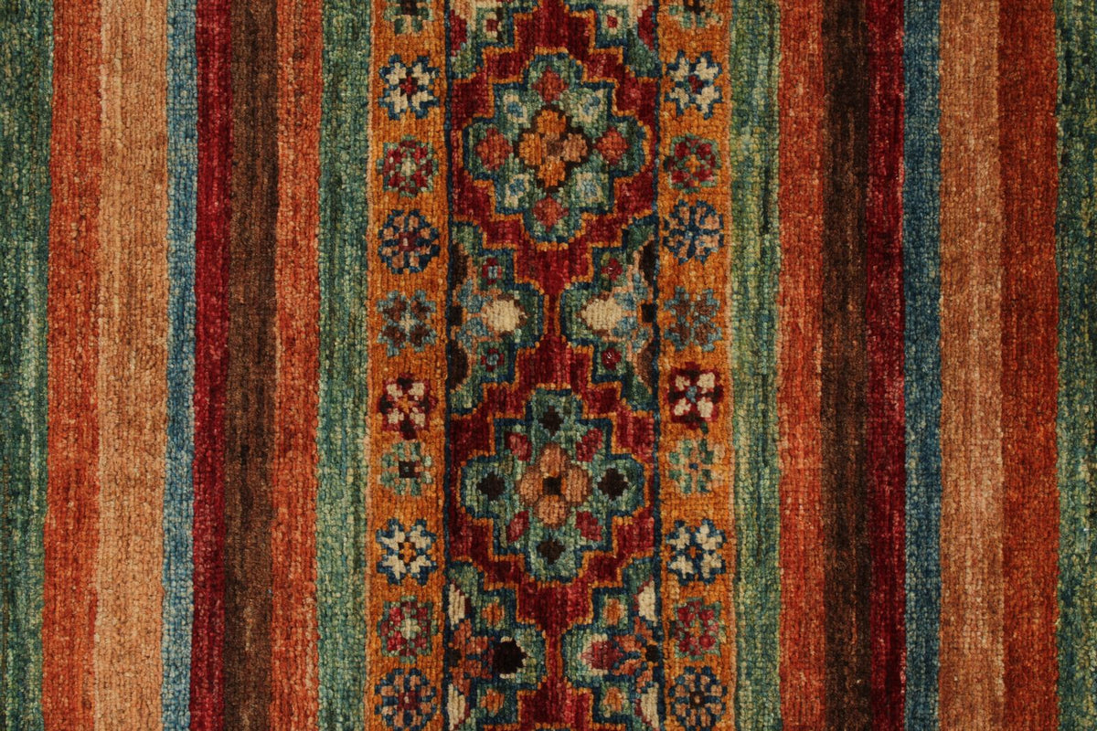 3x5 Brown and Multicolor Tribal Rug