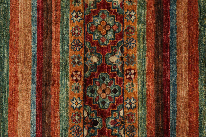 3x5 Brown and Multicolor Tribal Rug